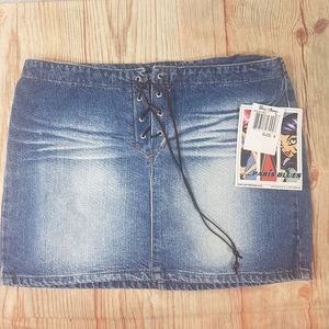 Paris Blues NWT Lace Up Denim Skirt